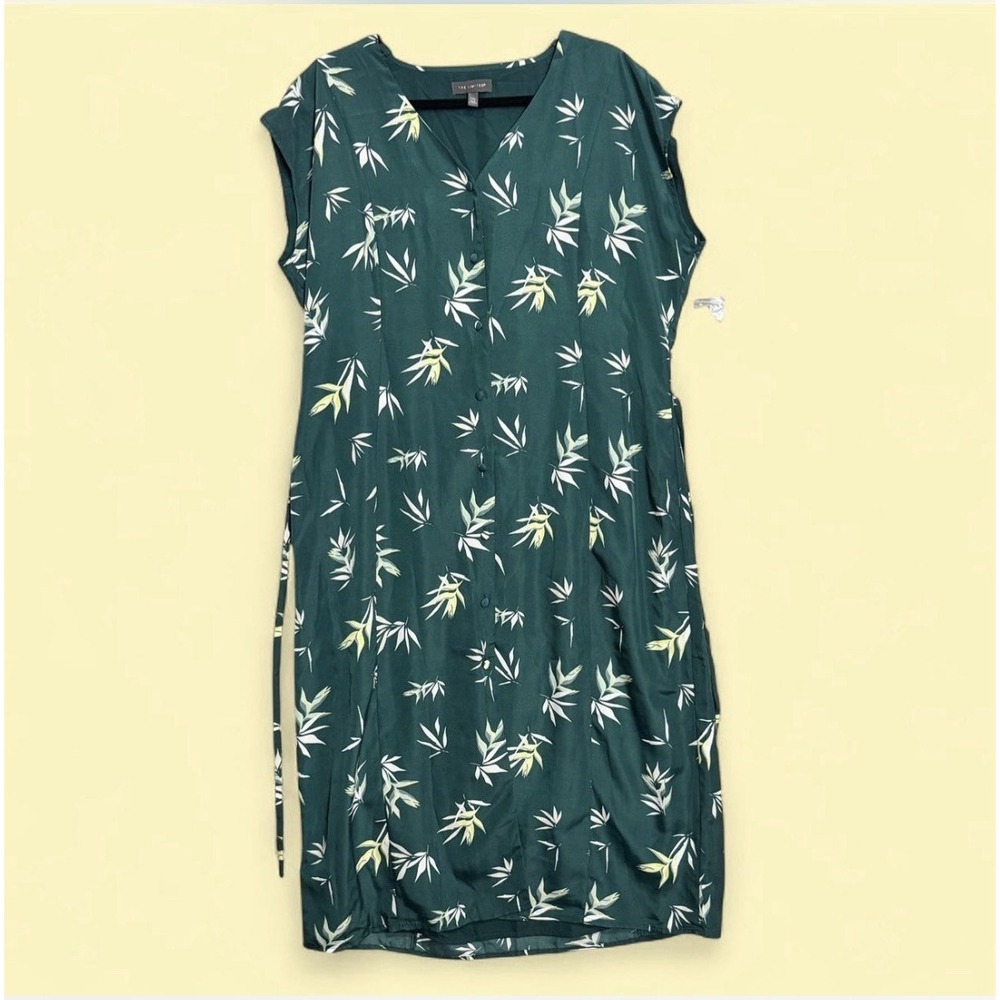 Limited P XL Tropical Palm Lead Dress Midi Boho Vacation Summer Coastal Resort - Picture 2 of 9